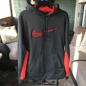 Men’s Nike Fit Hoodie Grey/ Orange size Large
